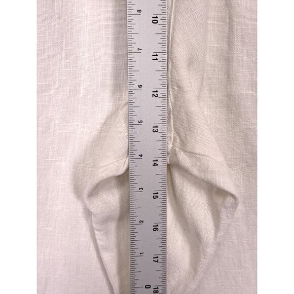 Bryn Walker Pants XS Womens White Linen Wide Leg Crop Langenlook Cargo - Picture 4 of 8